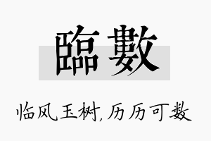 临数名字的寓意及含义