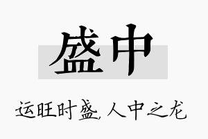 盛中名字的寓意及含义