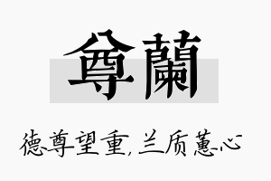 尊兰名字的寓意及含义