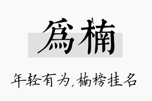 为楠名字的寓意及含义