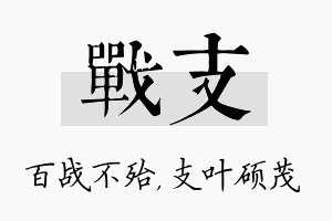 战支名字的寓意及含义