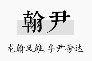 翰尹名字的寓意及含义