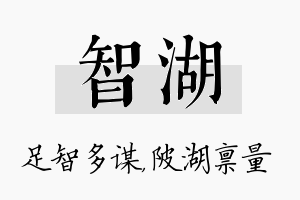 智湖名字的寓意及含义