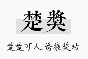 楚奖名字的寓意及含义