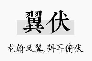 翼伏名字的寓意及含义