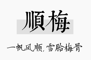 顺梅名字的寓意及含义