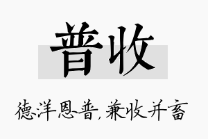 普收名字的寓意及含义