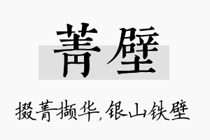 菁壁名字的寓意及含义