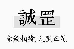 诚罡名字的寓意及含义