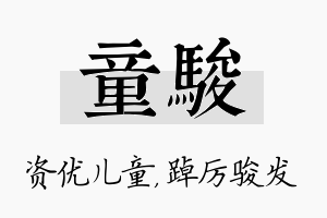 童骏名字的寓意及含义