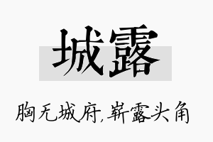 城露名字的寓意及含义