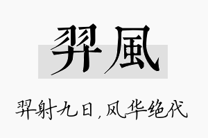 羿风名字的寓意及含义