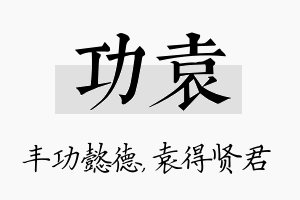 功袁名字的寓意及含义