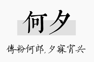 何夕名字的寓意及含义