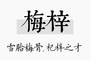 梅梓名字的寓意及含义