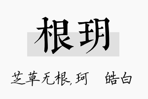 根玥名字的寓意及含义