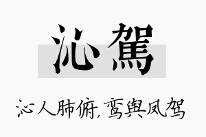 沁驾名字的寓意及含义