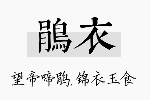 鹃衣名字的寓意及含义