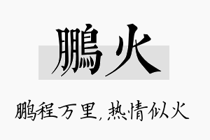 鹏火名字的寓意及含义