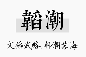 韬潮名字的寓意及含义