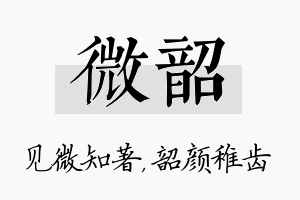 微韶名字的寓意及含义