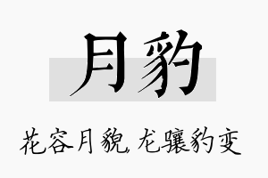 月豹名字的寓意及含义