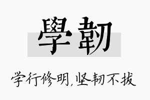 学韧名字的寓意及含义