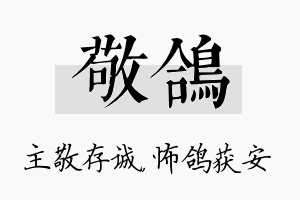 敬鸽名字的寓意及含义