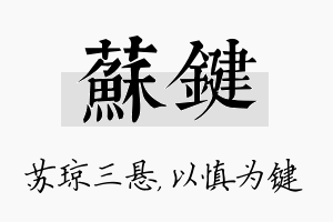 苏键名字的寓意及含义