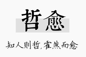 哲愈名字的寓意及含义