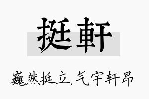 挺轩名字的寓意及含义