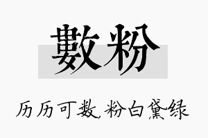 数粉名字的寓意及含义