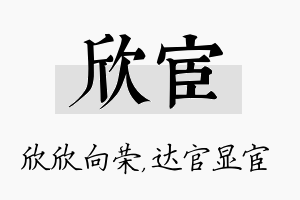 欣宦名字的寓意及含义