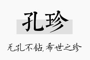 孔珍名字的寓意及含义