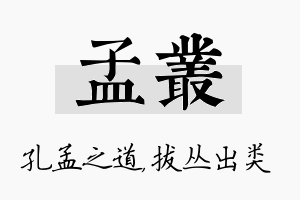 孟丛名字的寓意及含义