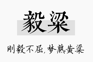 毅粱名字的寓意及含义