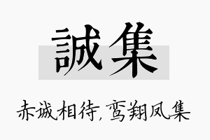 诚集名字的寓意及含义