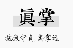 真掌名字的寓意及含义