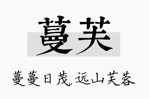 蔓芙名字的寓意及含义