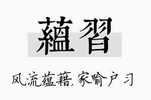 蕴习名字的寓意及含义