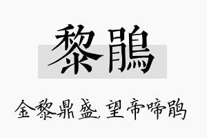 黎鹃名字的寓意及含义