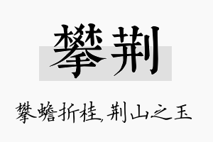 攀荆名字的寓意及含义