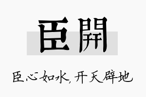 臣开名字的寓意及含义