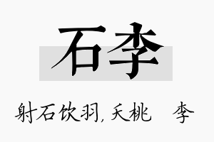 石李名字的寓意及含义