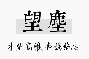 望尘名字的寓意及含义