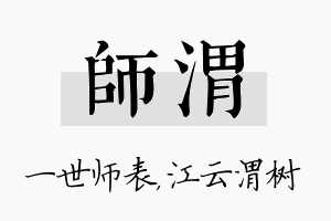 师渭名字的寓意及含义