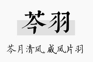 芩羽名字的寓意及含义