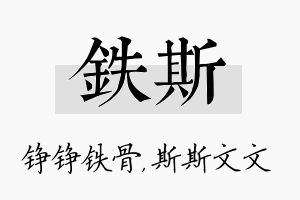 铁斯名字的寓意及含义