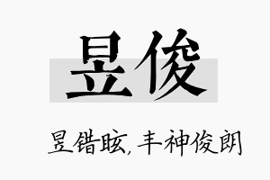 昱俊名字的寓意及含义