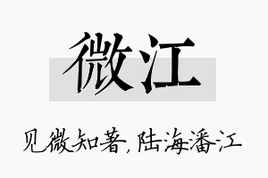 微江名字的寓意及含义